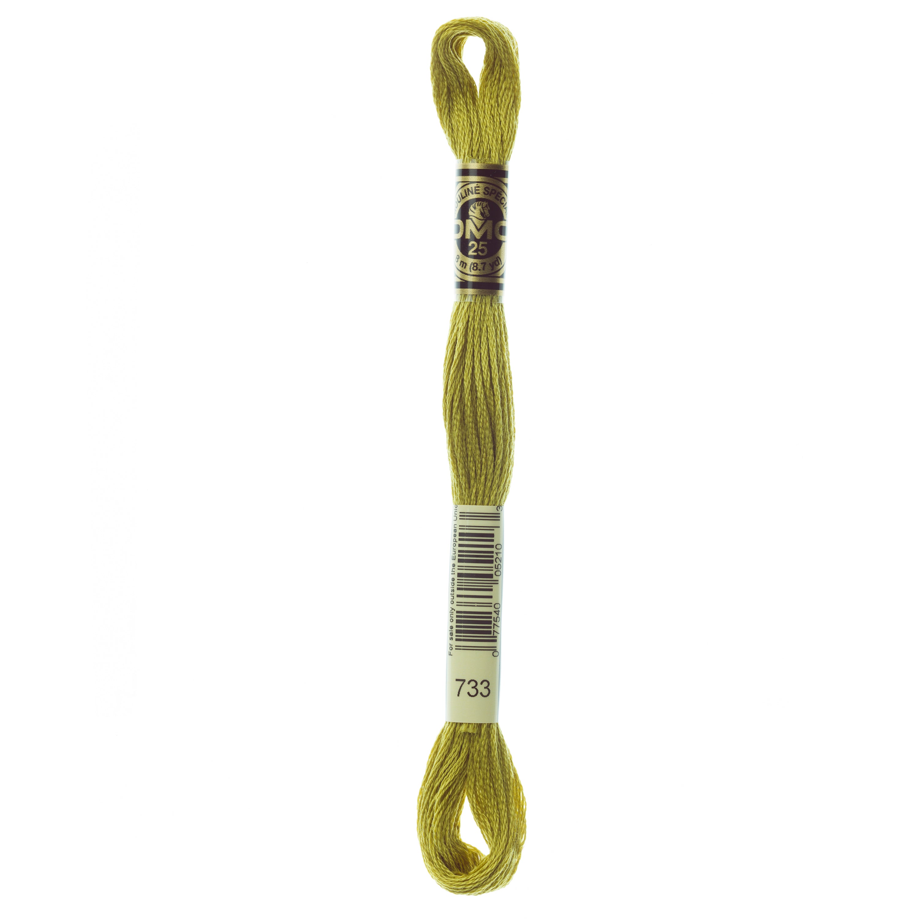 green embroidery floss, DMC 733