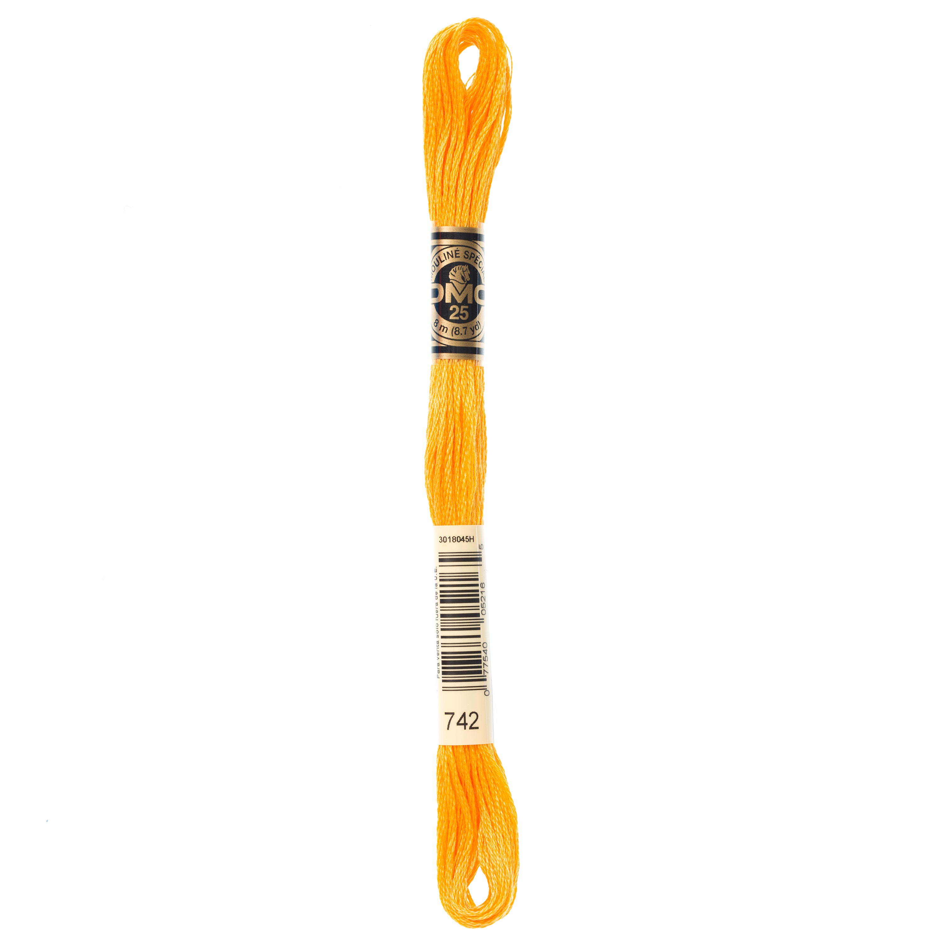 yellow embroidery floss, DMC 742