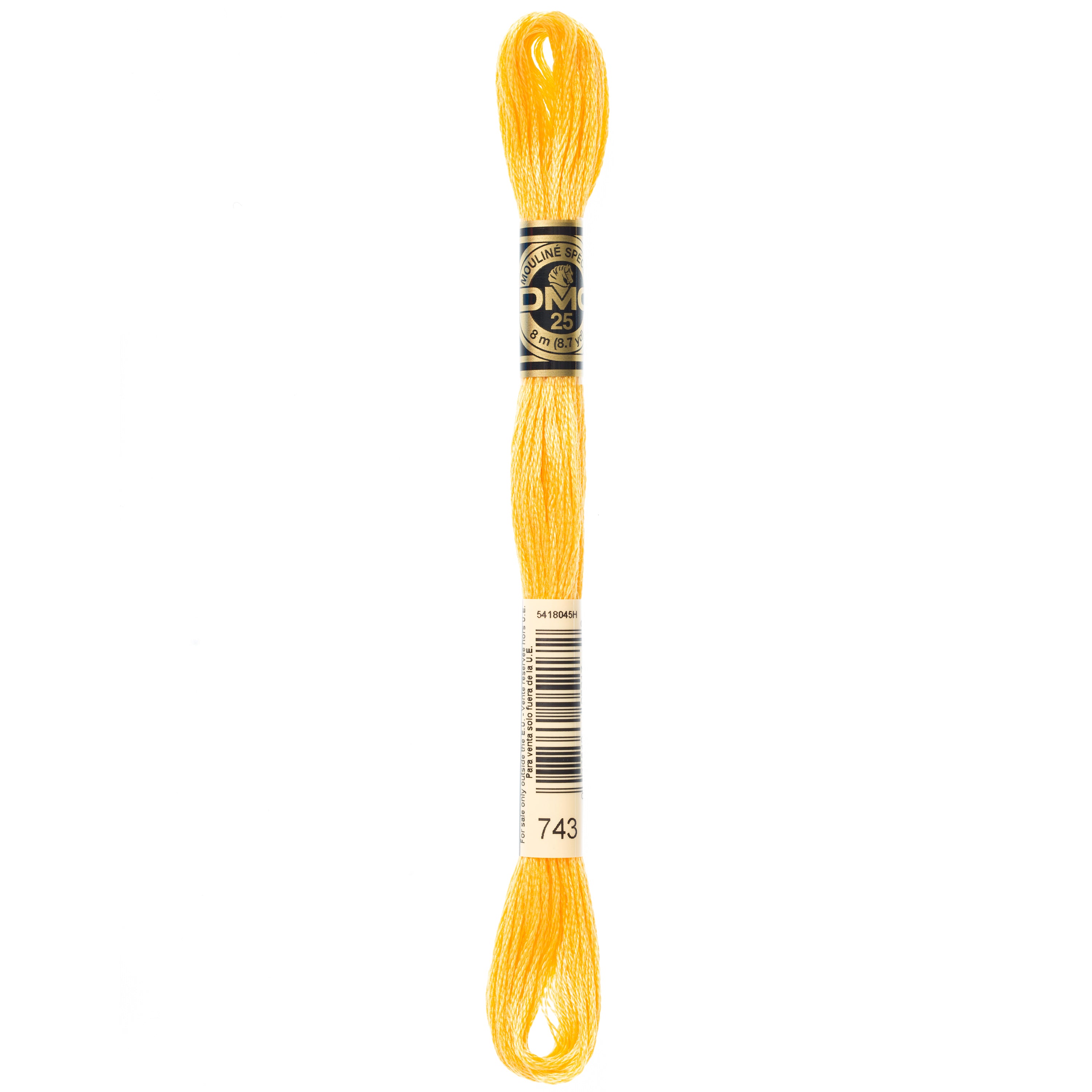 yellow embroidery floss, DMC 743