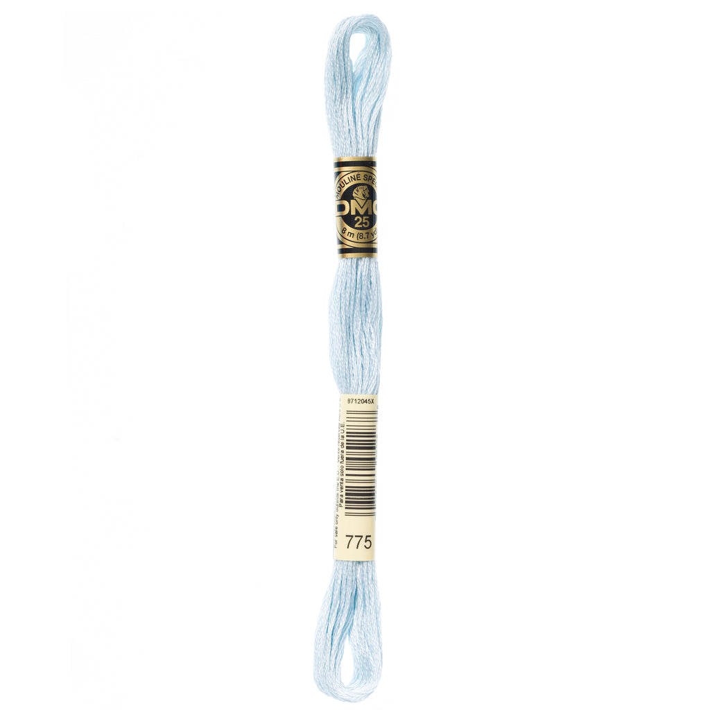 blue embroidery floss, DMC 775