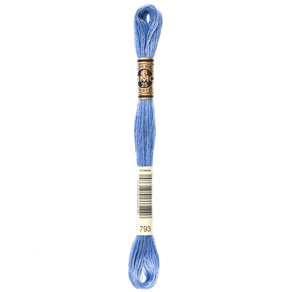 blue embroidery floss, DMC 793