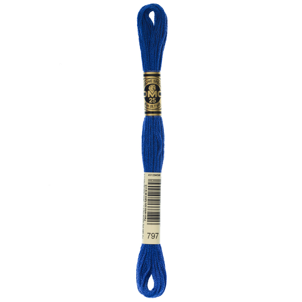 blue embroidery floss, DMC 797