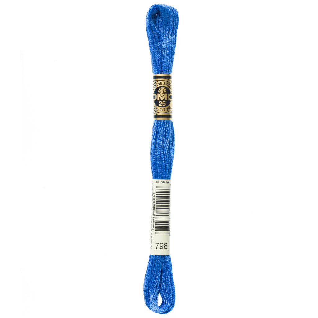blue embroidery floss, DMC 798