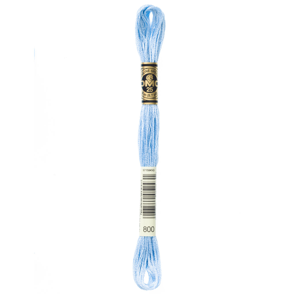 blue embroidery floss, DMC 800