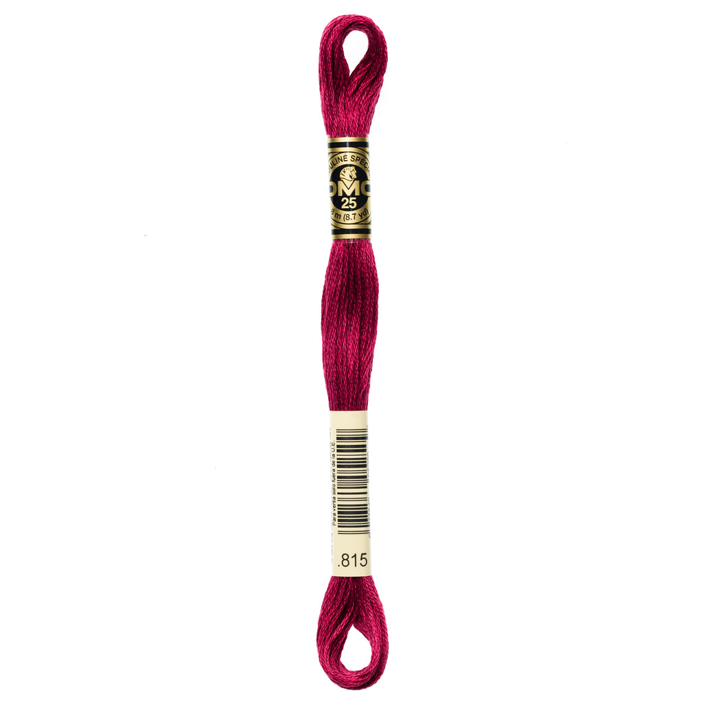 red embroidery floss, DMC 815