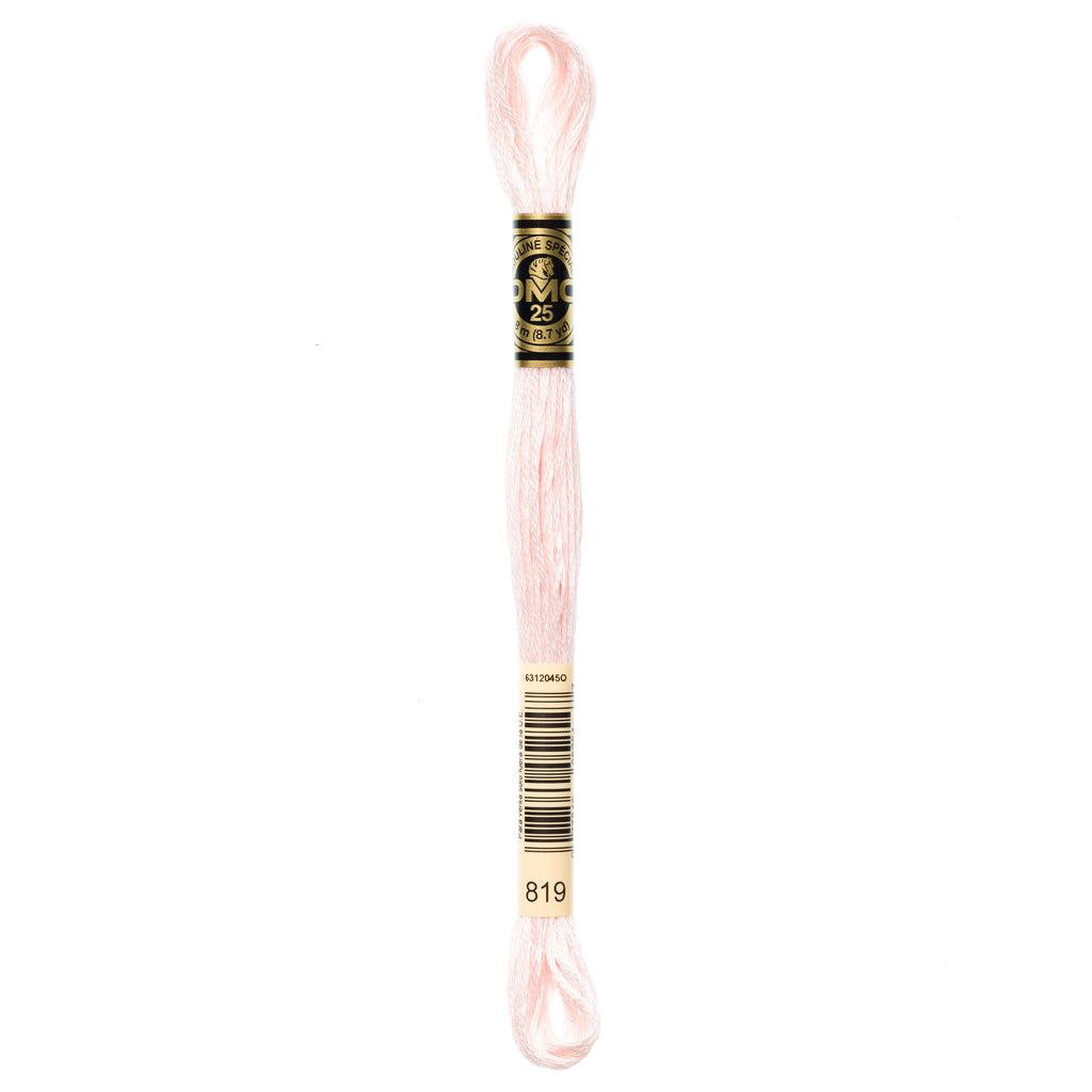 DMC embroidery floss, pink embroidery floss, DMC 819