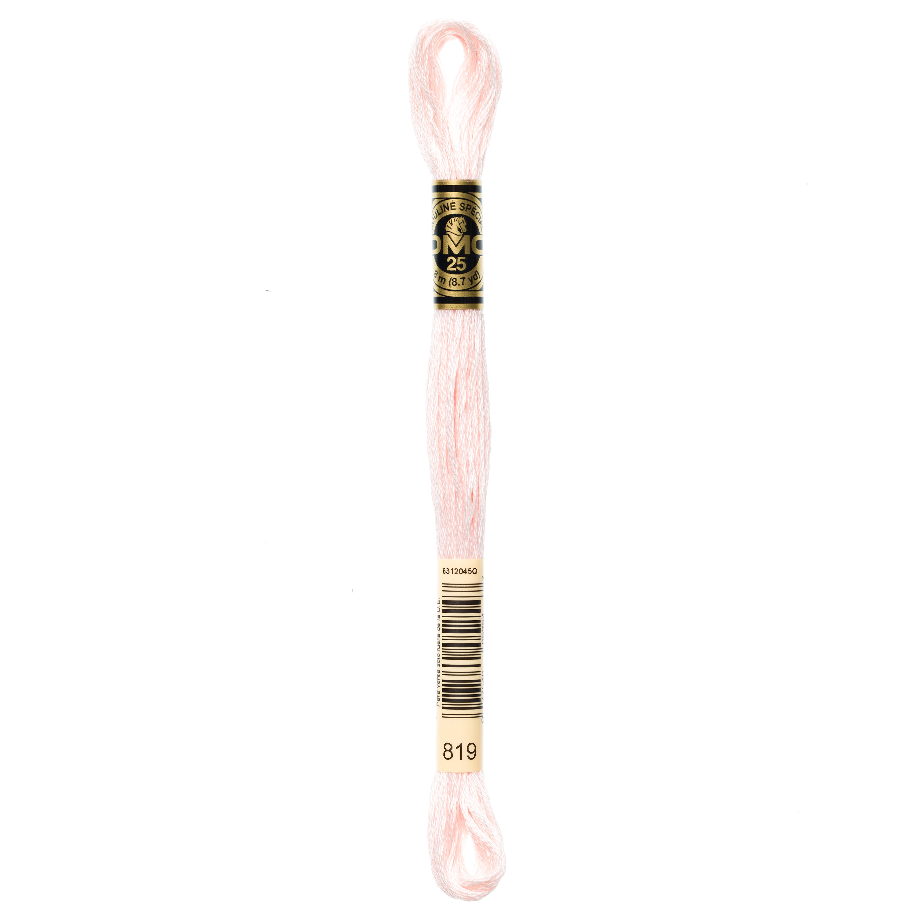 DMC embroidery floss, pink embroidery floss, DMC 819
