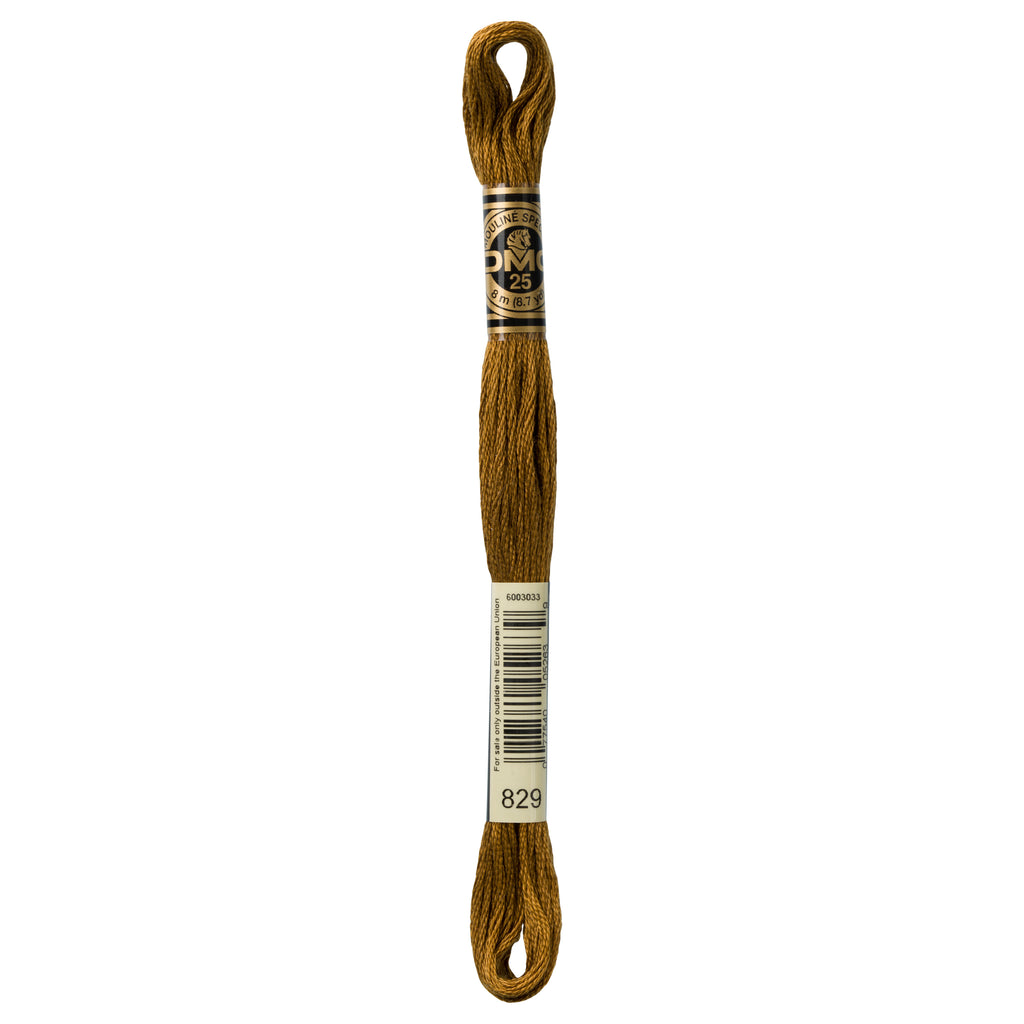 brown embroidery floss, DMC 829