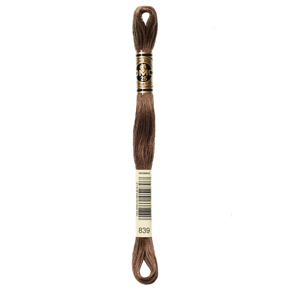 brown embroidery floss, DMC 839