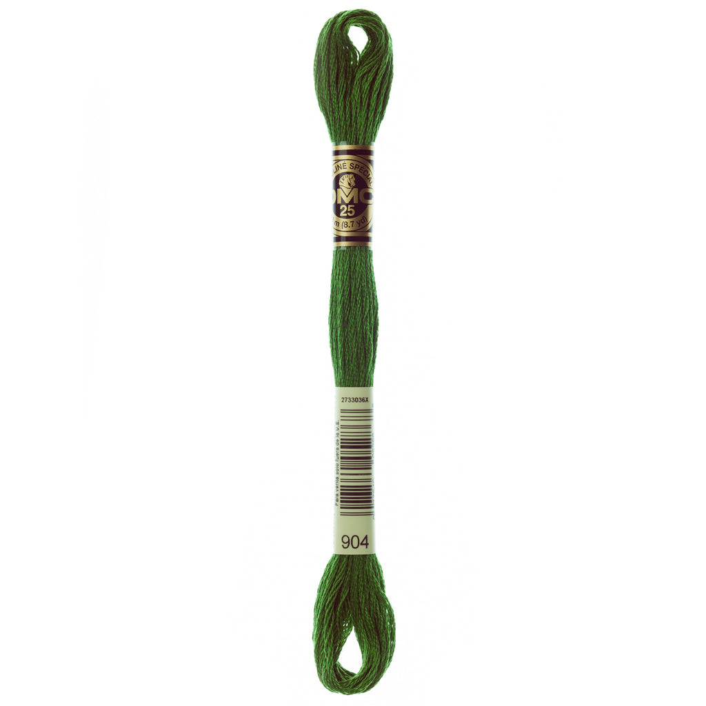 green embroidery floss, DMC 904