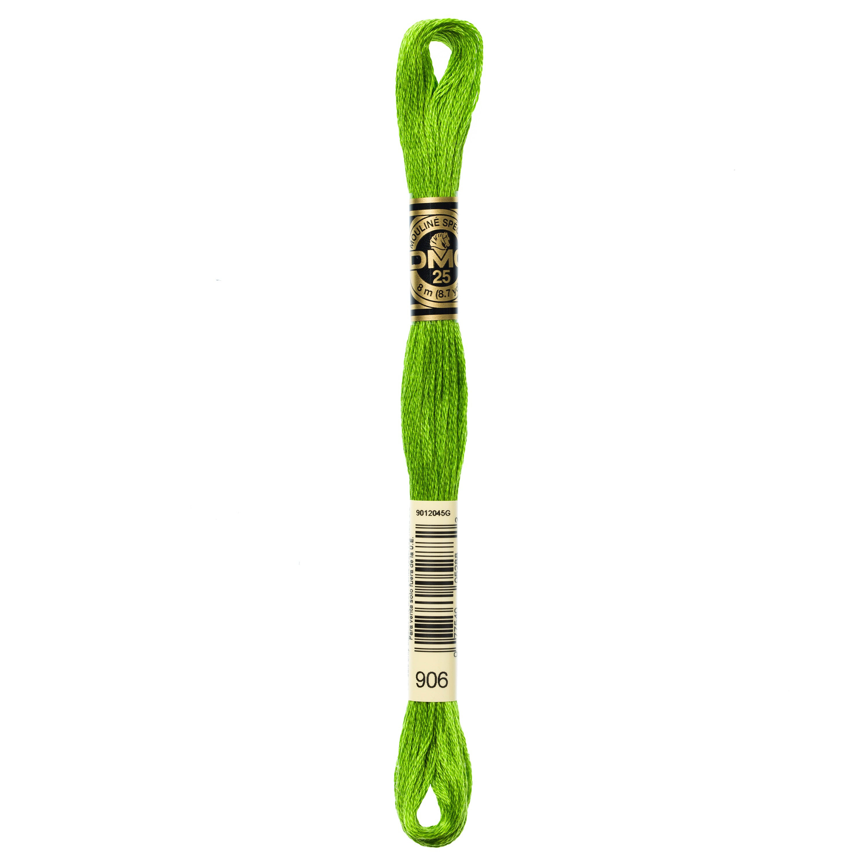 green embroidery floss, DMC 906