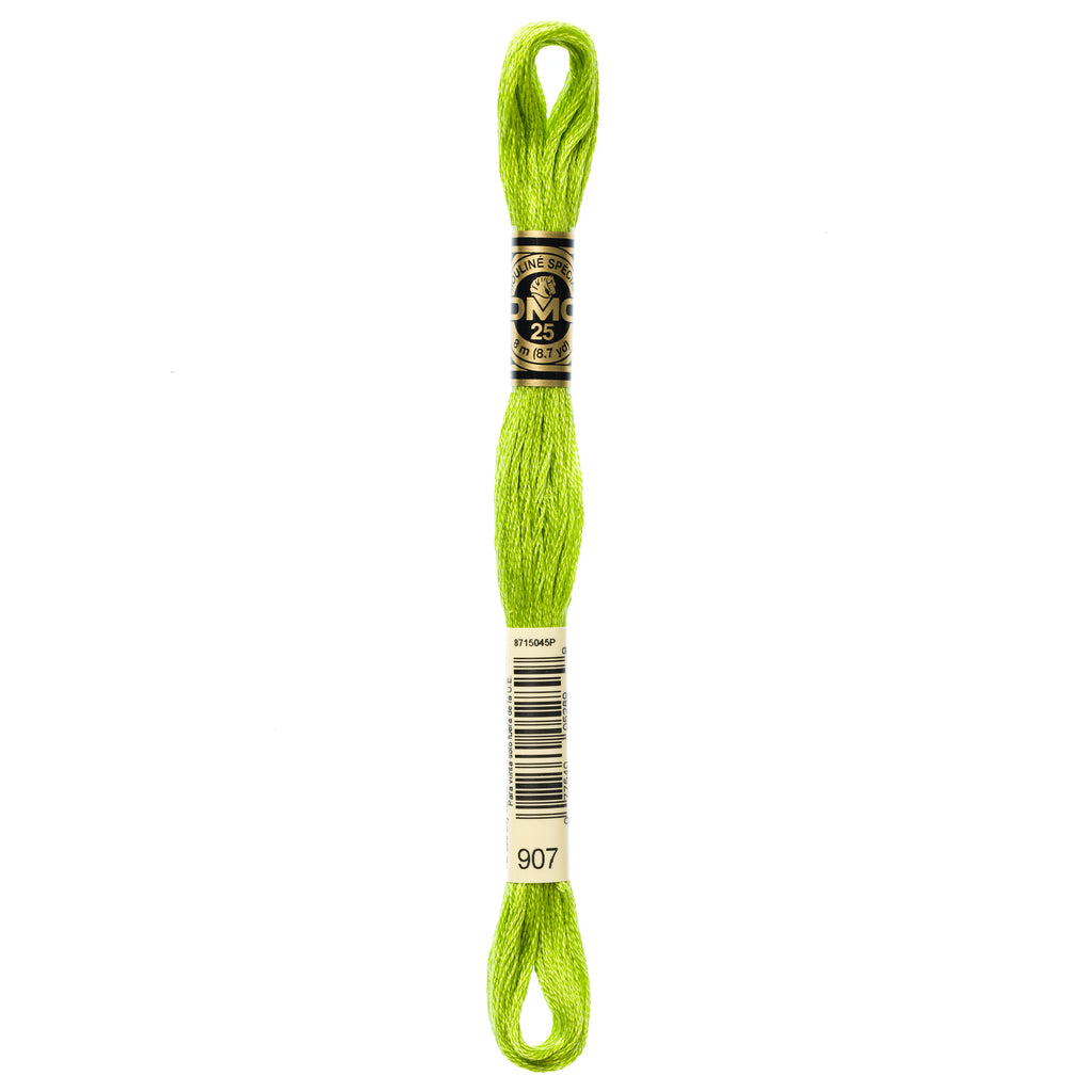 green embroidery floss, DMC 907