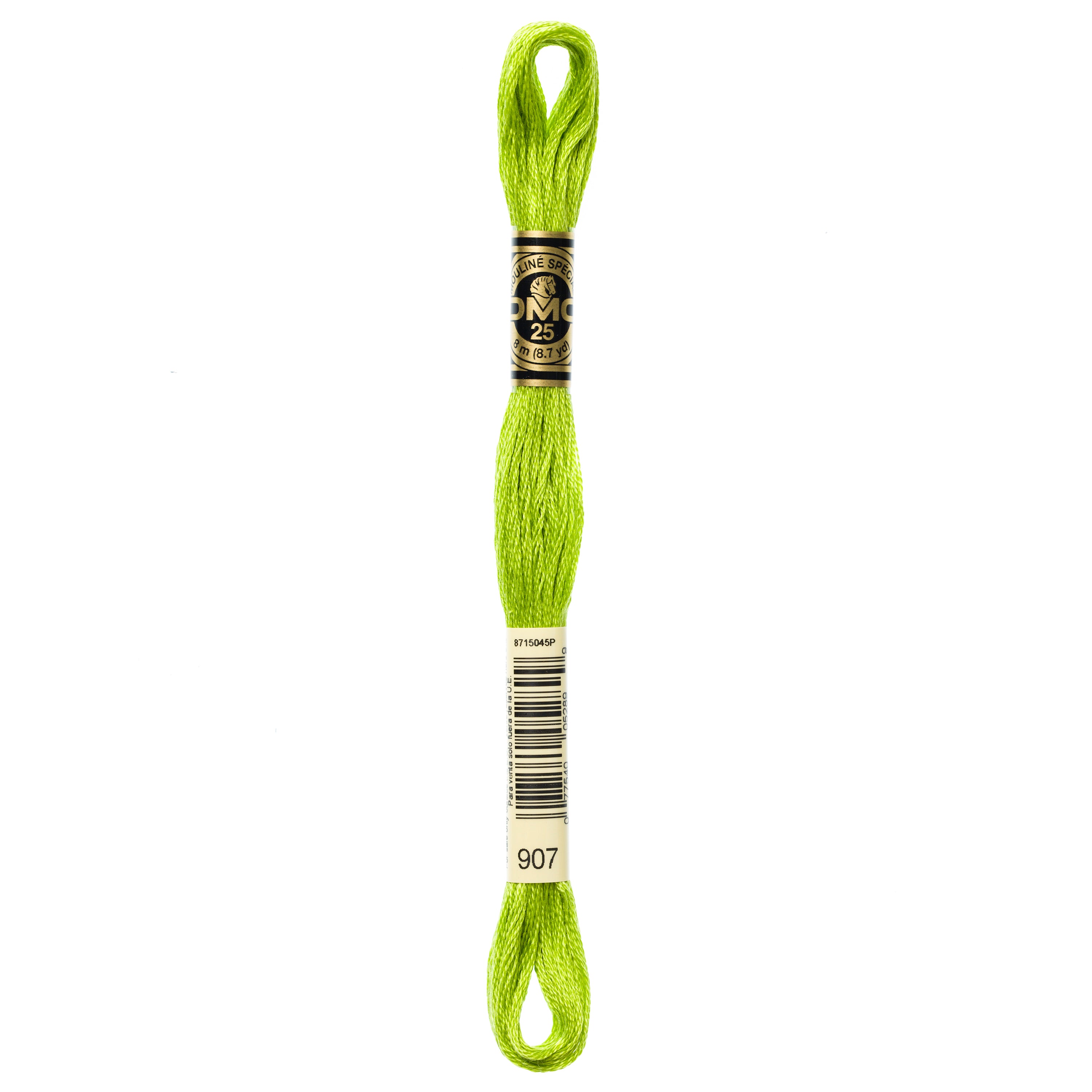 green embroidery floss, DMC 907