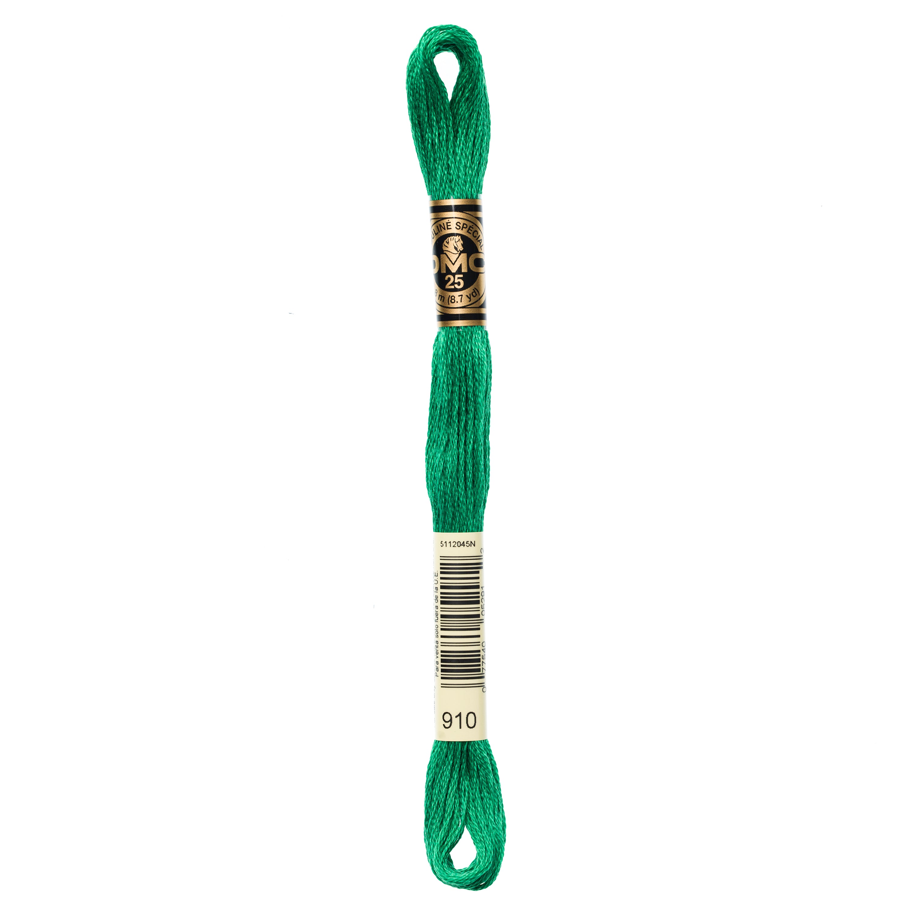 green embroidery floss, DMC 910