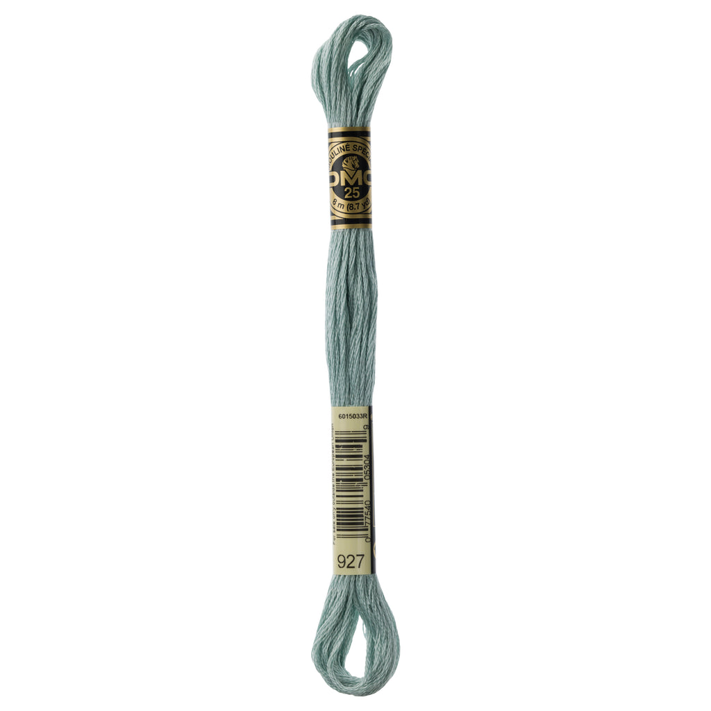 teal embroidery floss, blue-green embroidery floss, DMC 927