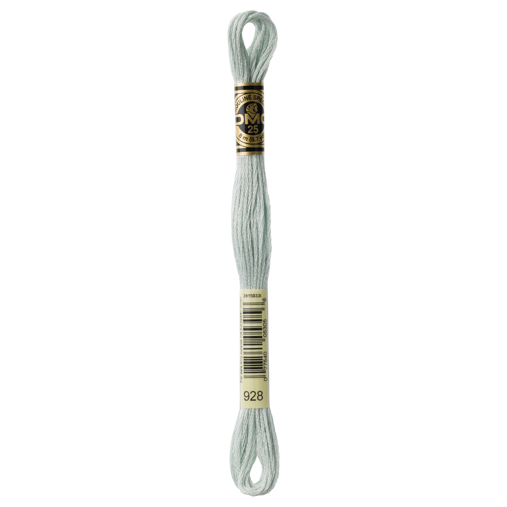 teal embroidery floss, blue-green embroidery floss, DMC 928