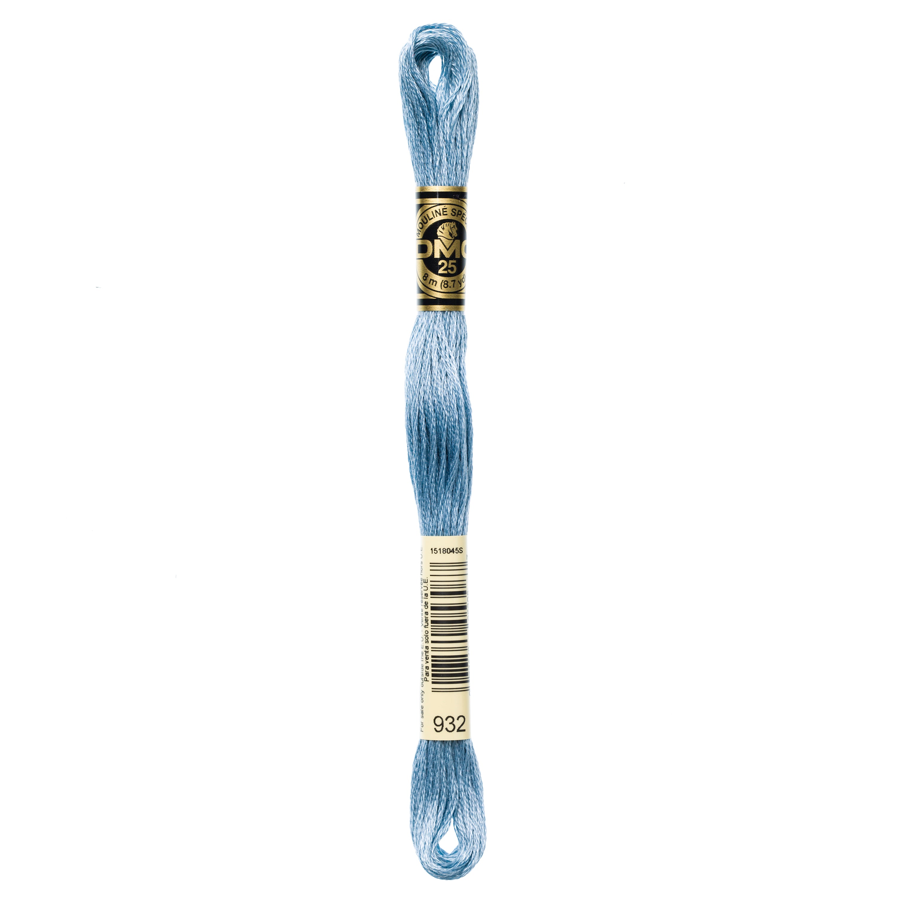 blue embroidery floss, DMC 932
