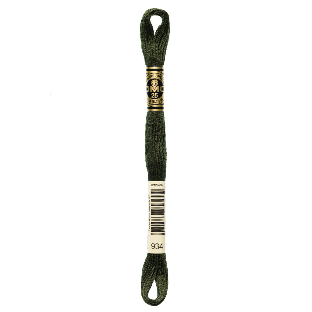 green embroidery floss, DMC 934