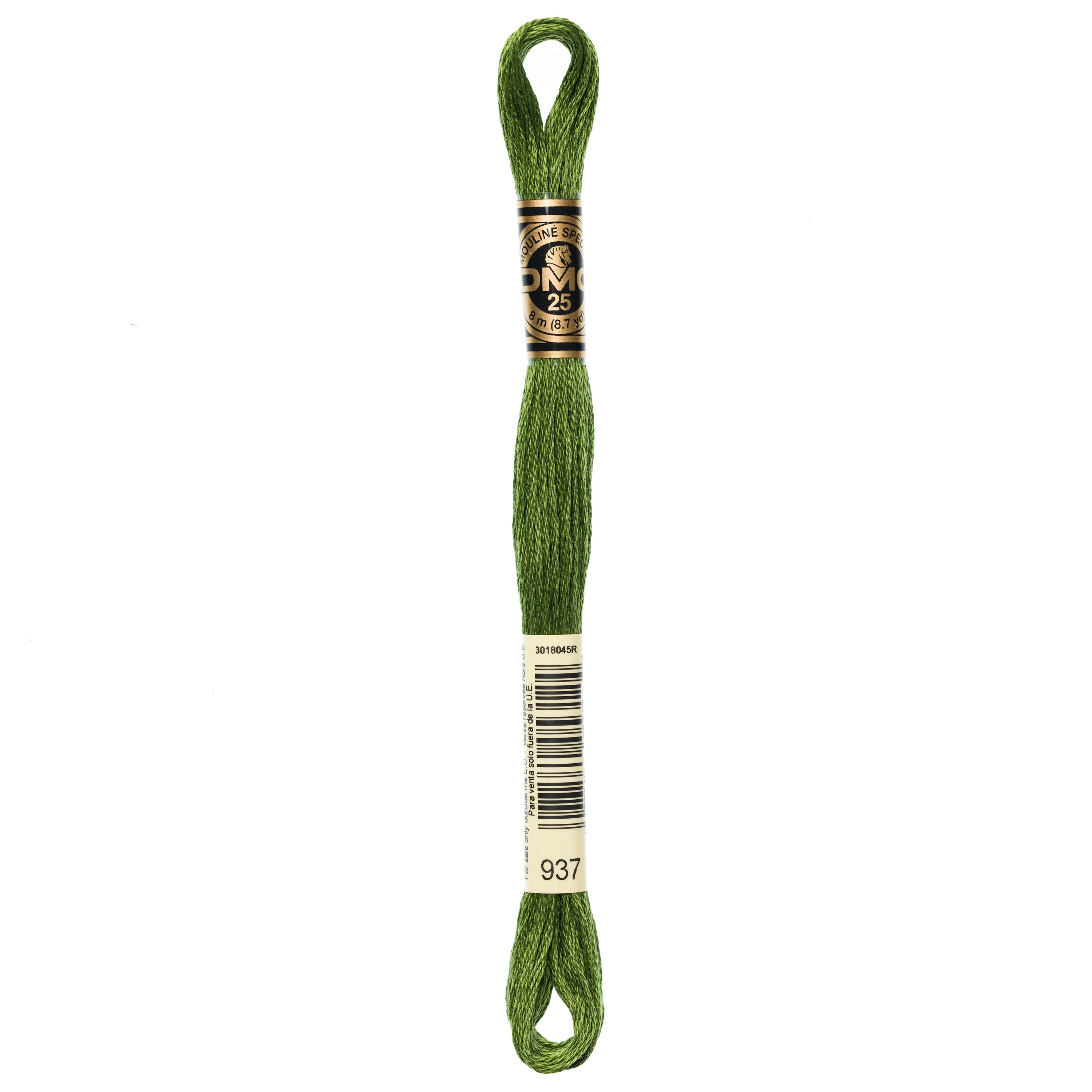green embroidery floss, DMC 937