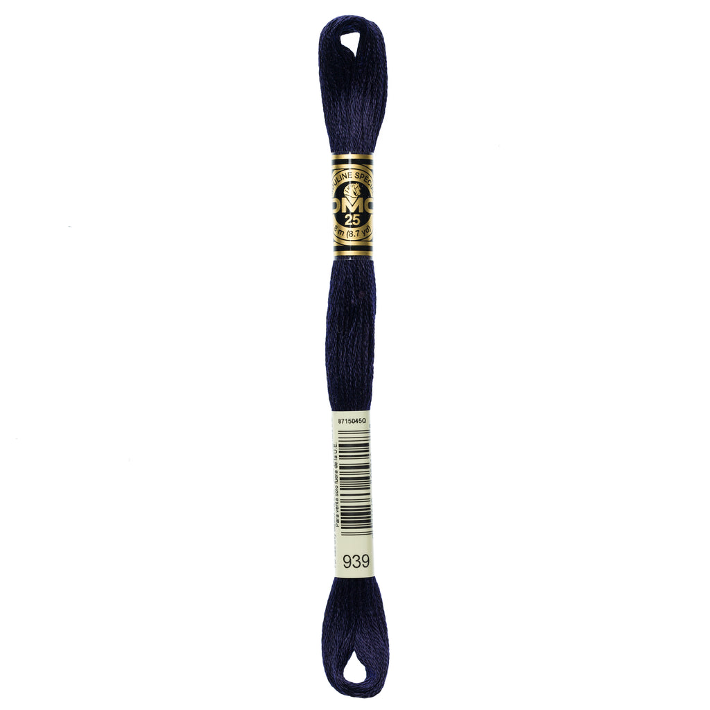 blue embroidery floss, navy embroidery floss, DMC 939