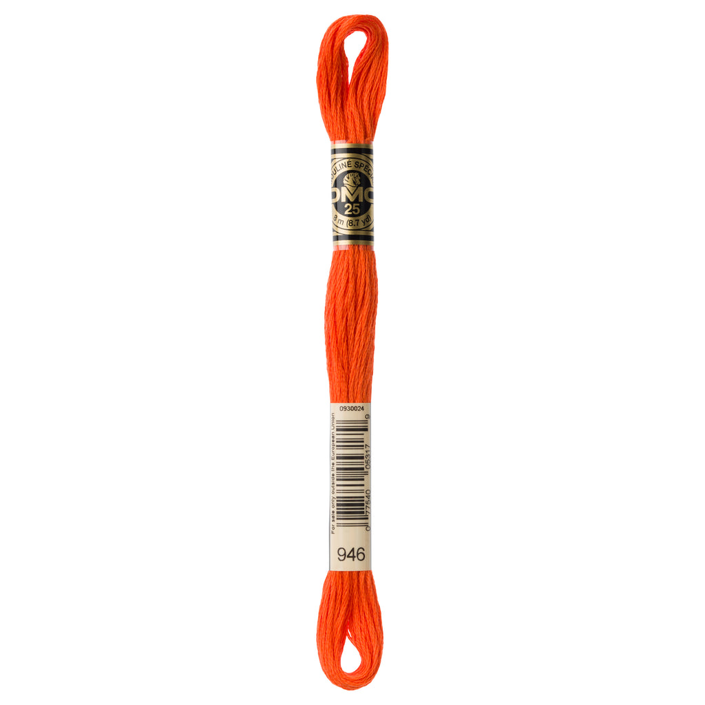 orange embroidery floss, DMC 946