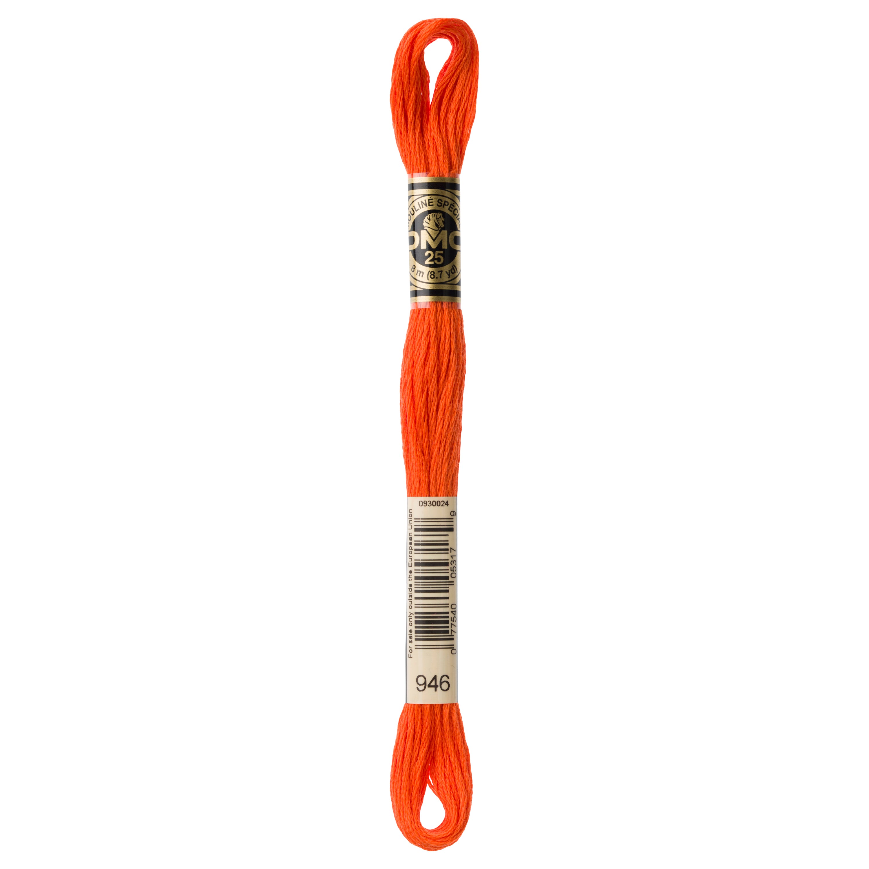 orange embroidery floss, DMC 946