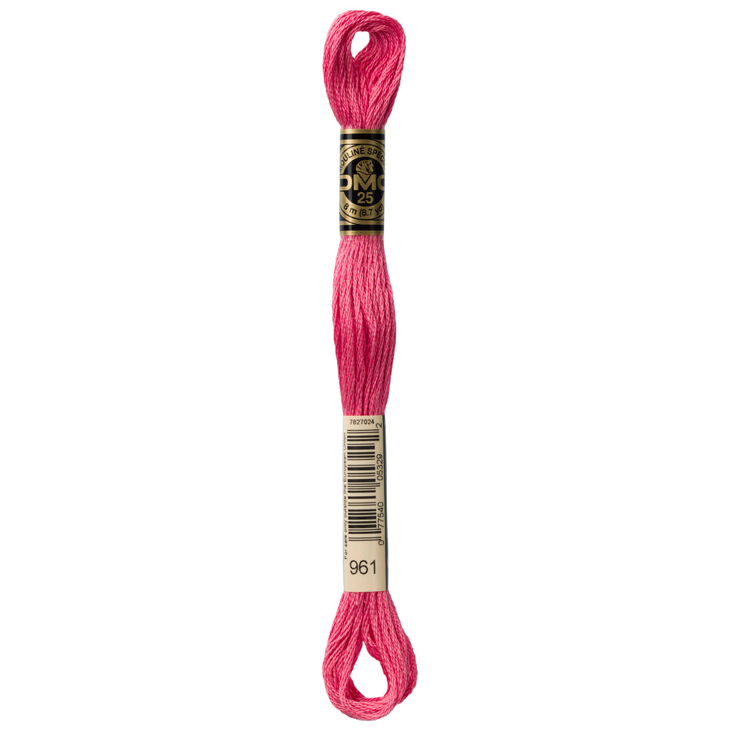 DMC embroidery floss, pink embroidery floss, DMC 961