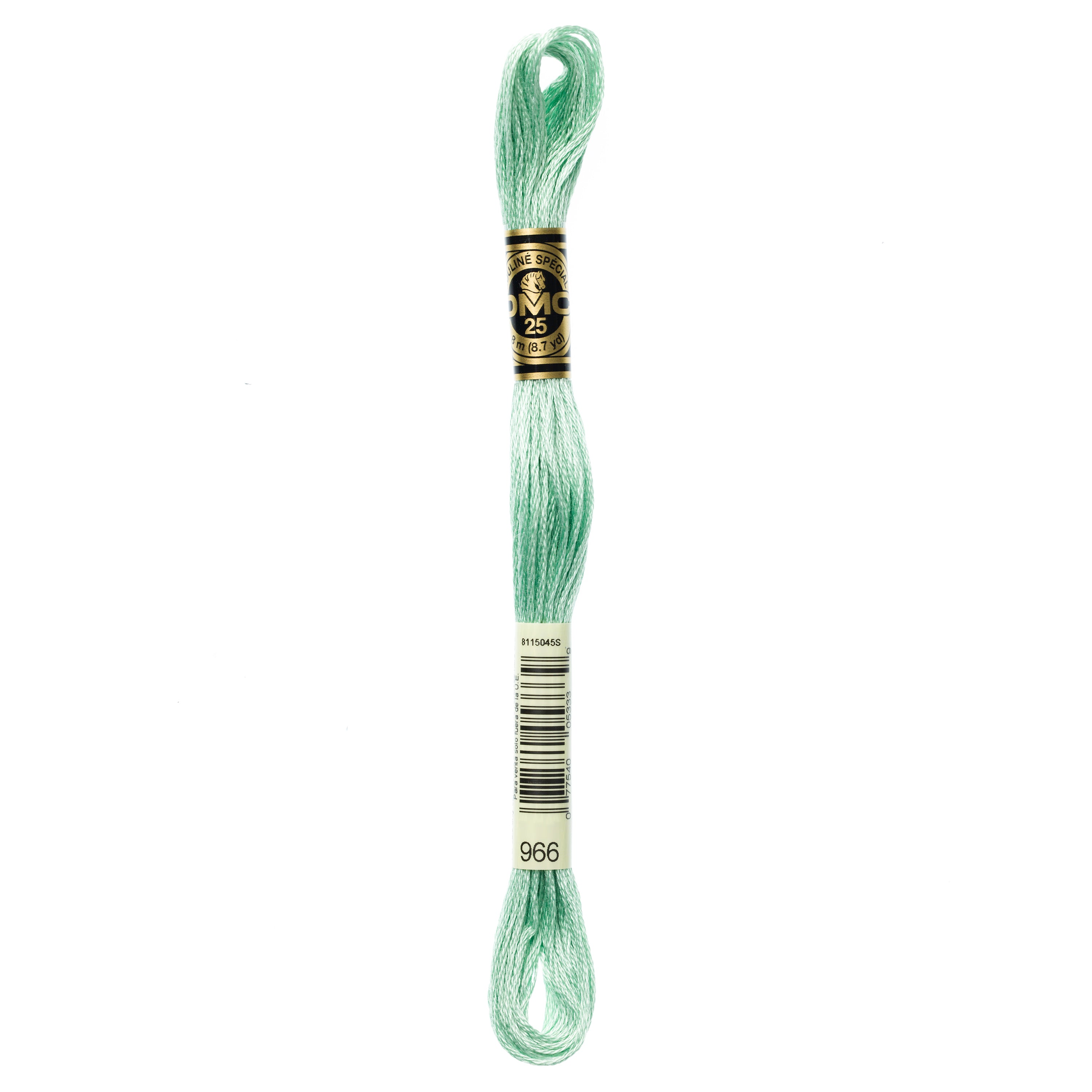 green embroidery floss, DMC 966