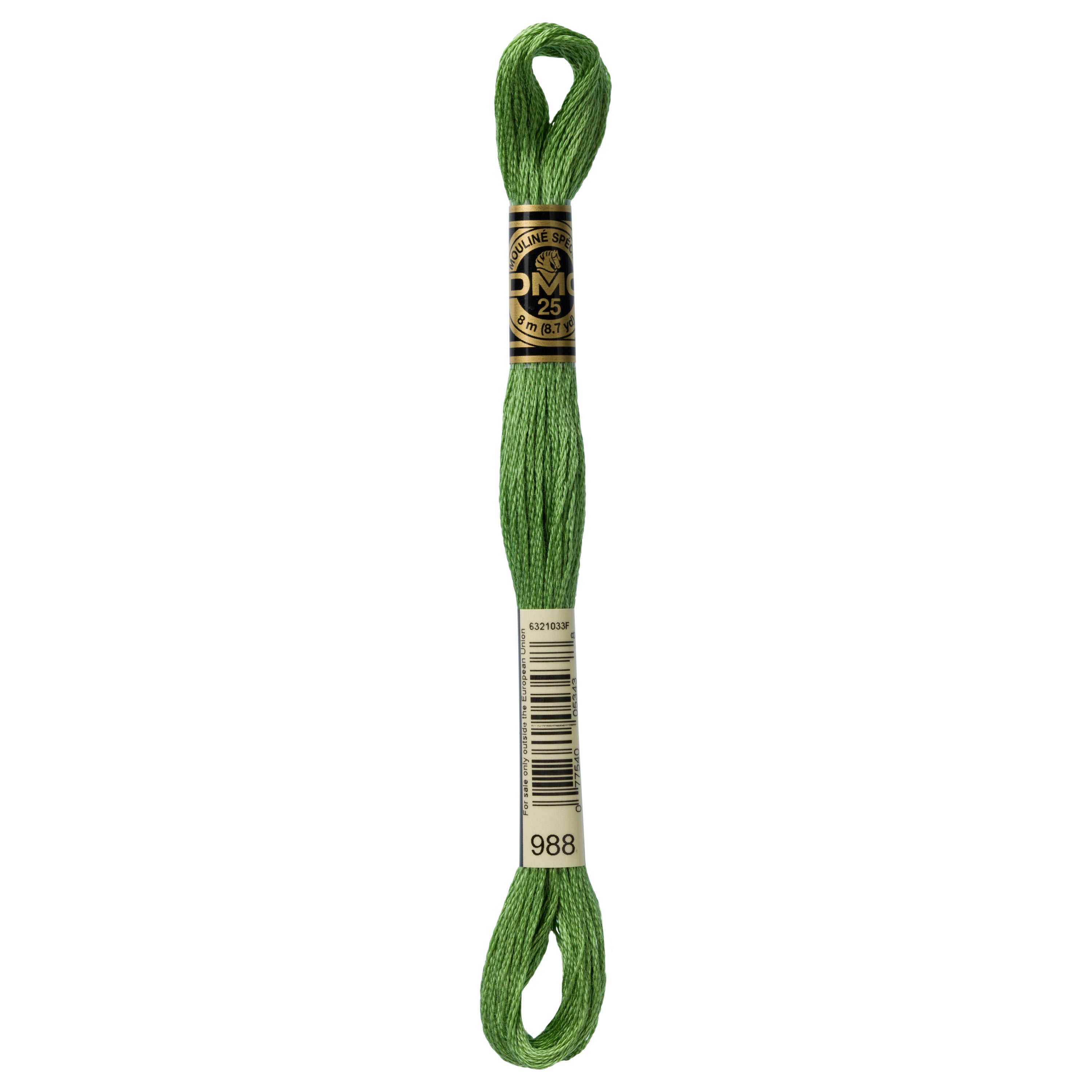 green embroidery floss, DMC 988