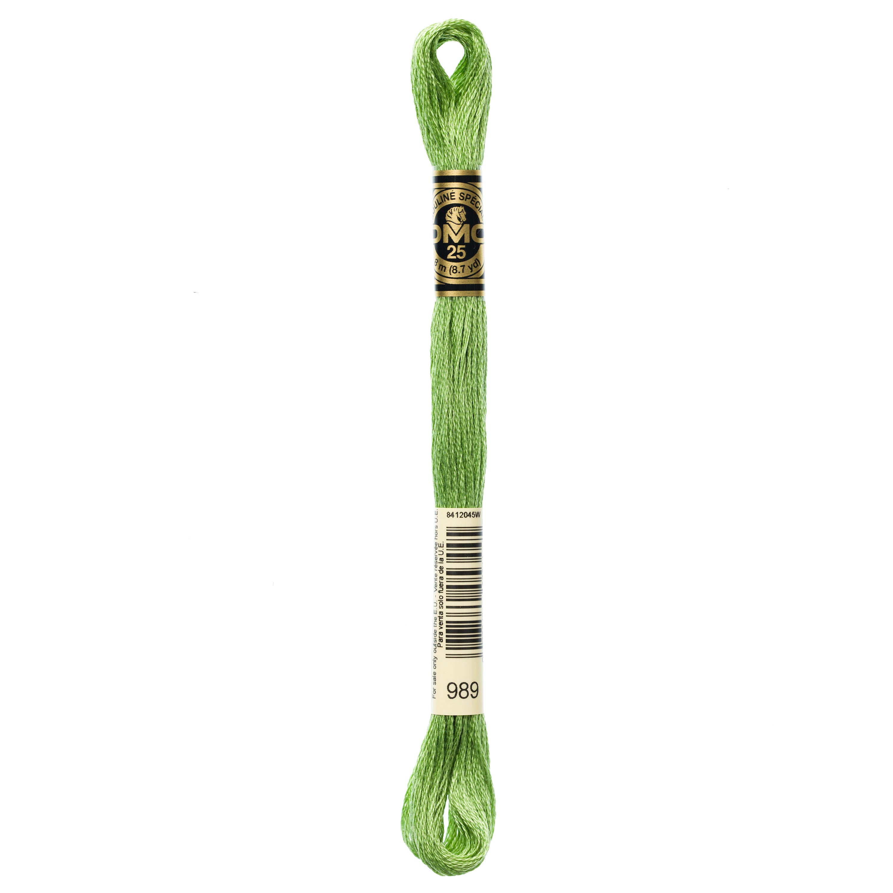green embroidery floss, DMC 989