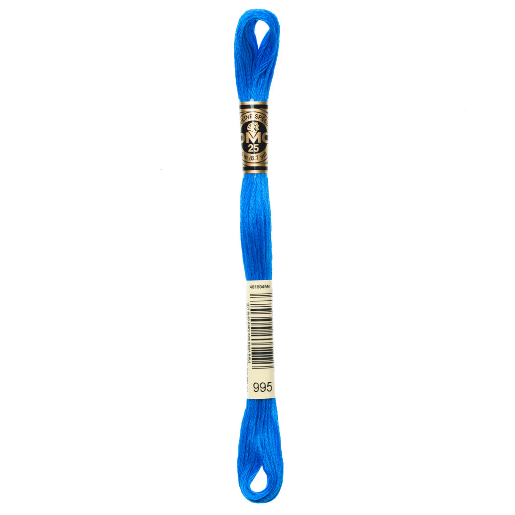 blue embroidery floss, DMC 995
