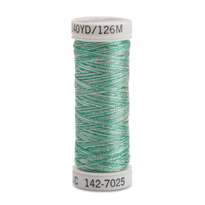 Sulky Metallic Thread, Silver/Icy Green 7025