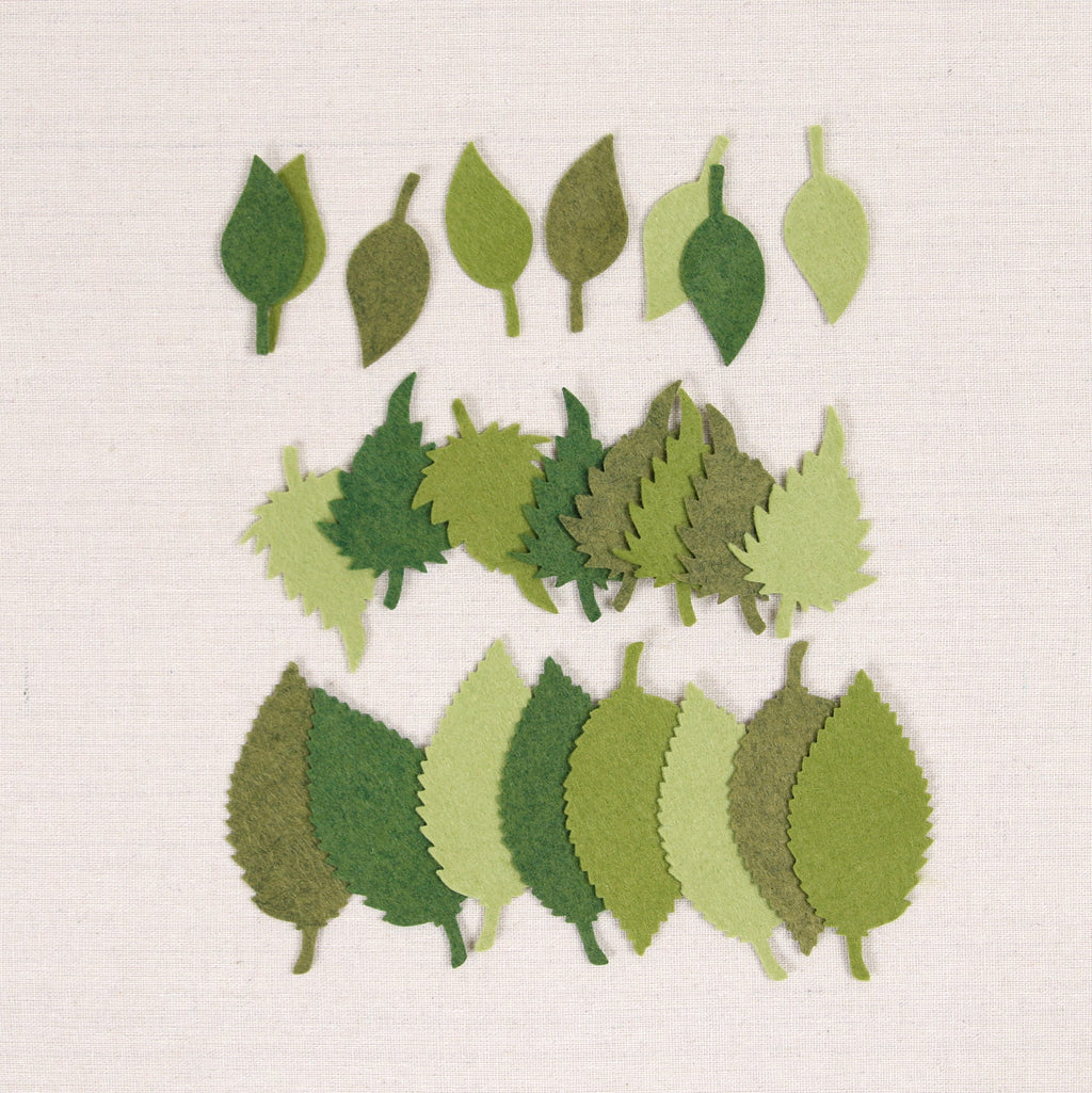 Felt-fetti Green Leaves, die cut shapes
