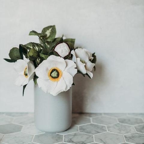 White Peony + Buds, Advanced PDF Pattern