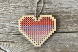 Ombre Heart -DIY Stitched Charm Kit