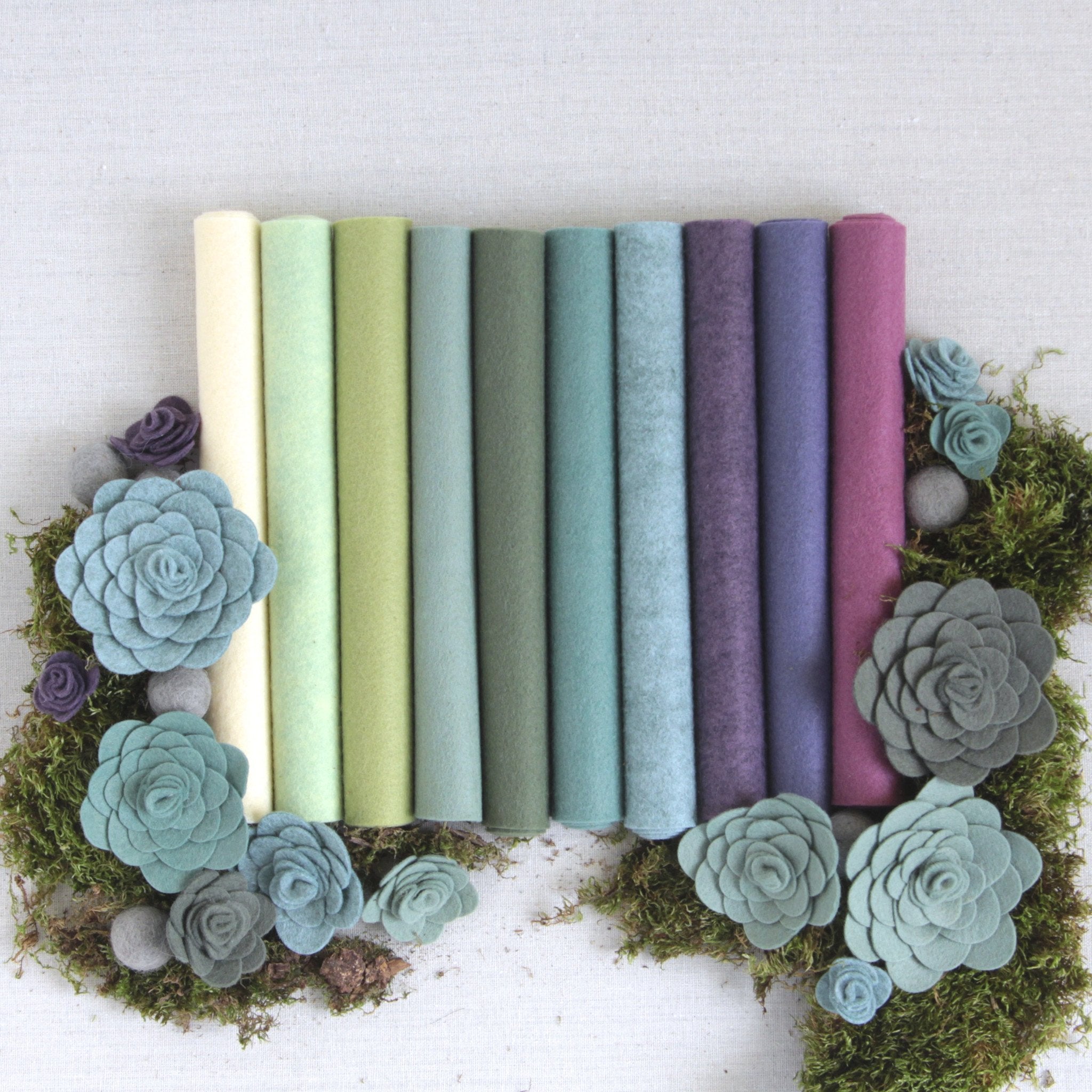 Pistachio Wool Blend Felt