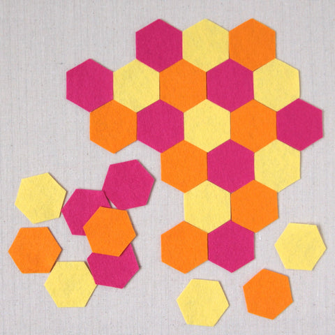 Felt-fetti Hexagons, die cut shapes – Benzie Design