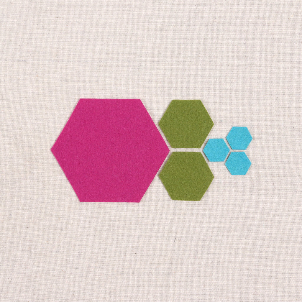 Felt-fetti Hexagons, die cut shapes
