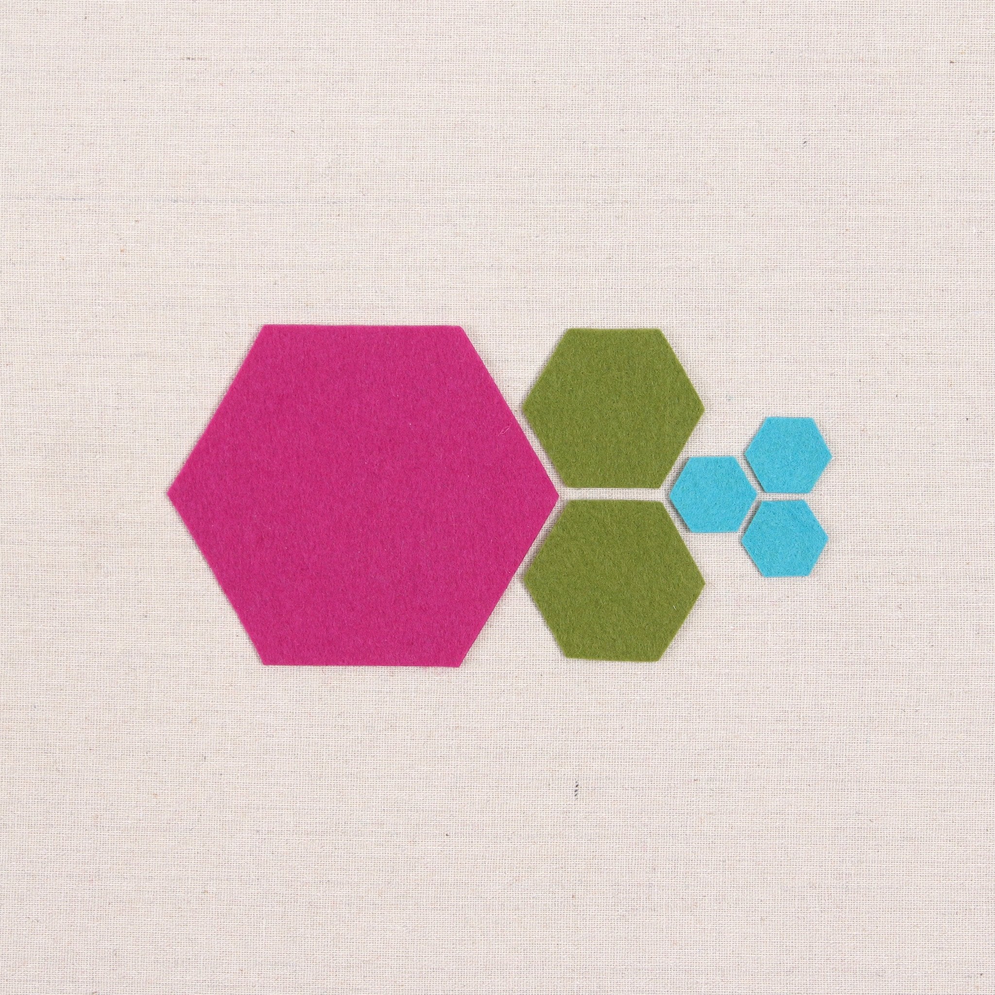 Felt-fetti Hexagons, die cut shapes