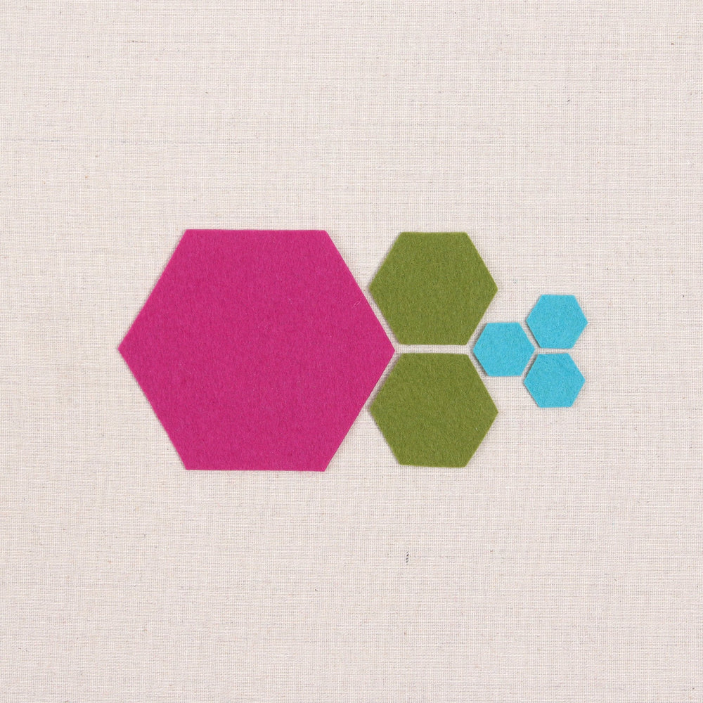 Felt-fetti Hexagons, die cut shapes – Benzie Design
