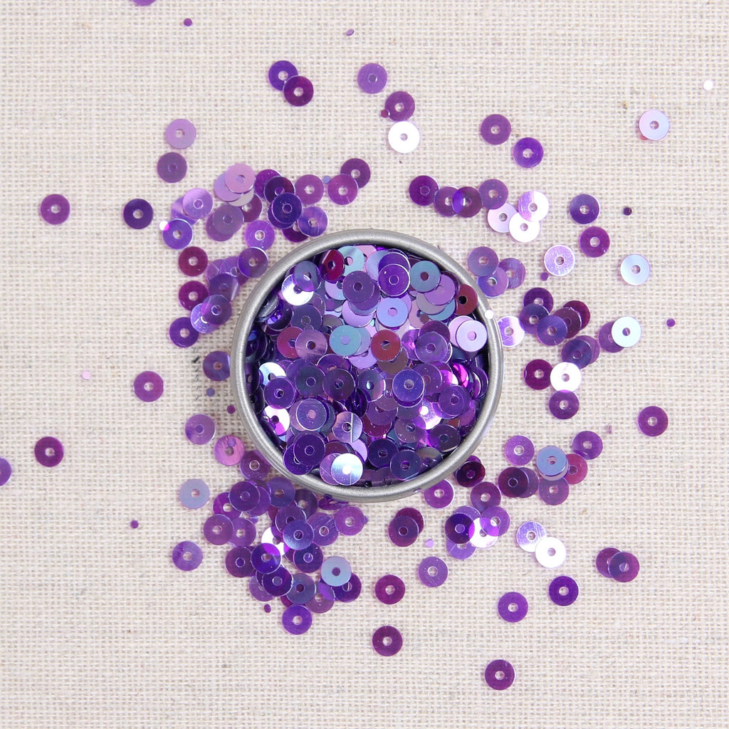amethyst iridescent sequins, purple sequins, iridescent sequins