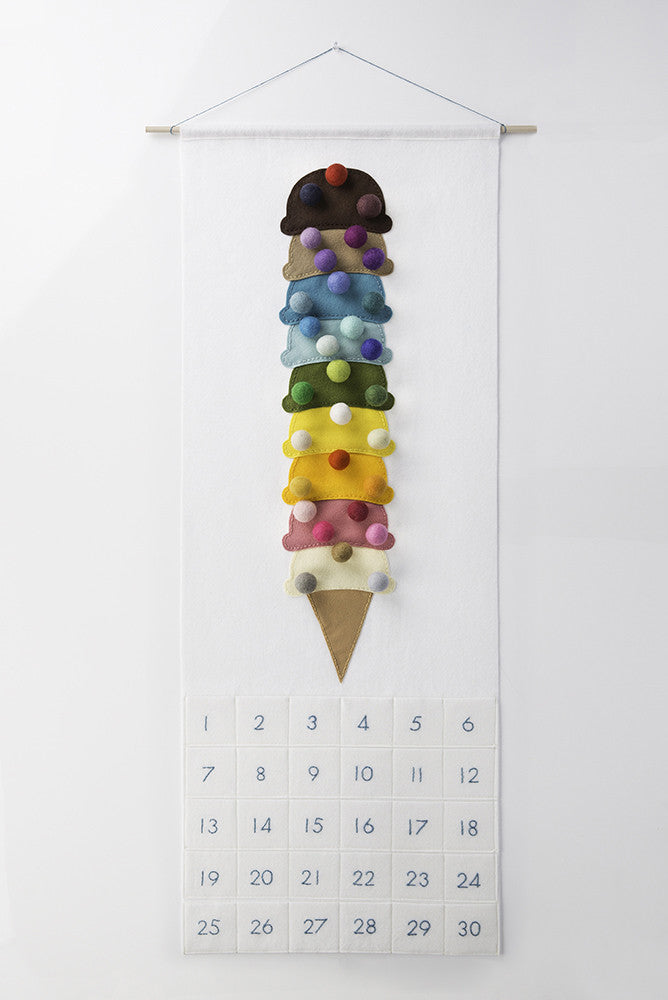 sugar house shop, countdown calendar, ice cream felt craft