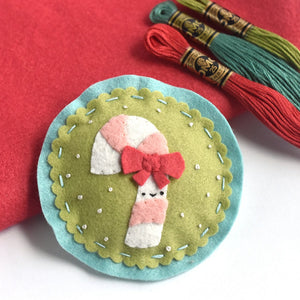 Classic Christmas Felt Ornaments, Wild Olive