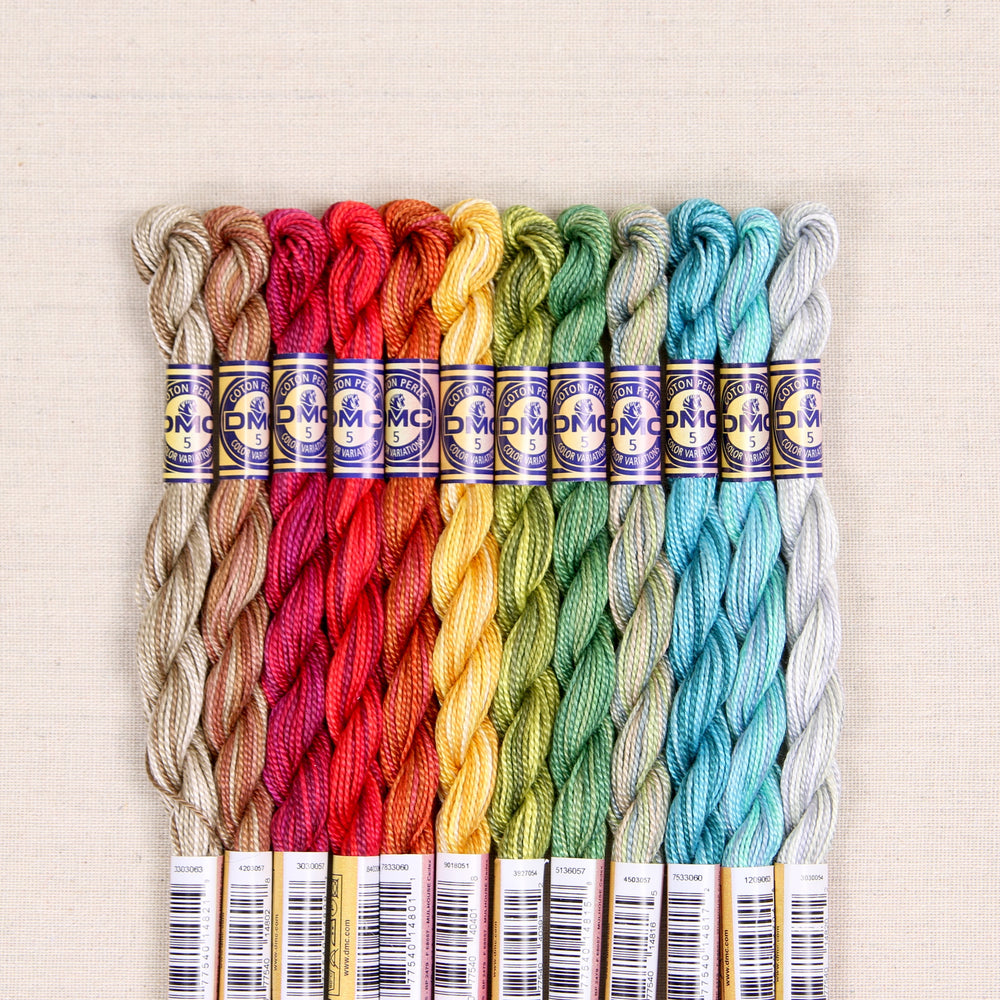 Variegated Embroidery Thread. Fine Perle 16 Aurora, variegated hand  embroidery thread