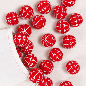 Scandinavian Stitched Poms, Red
