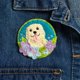 Golden Retriever Felt Craft Brooch Kit