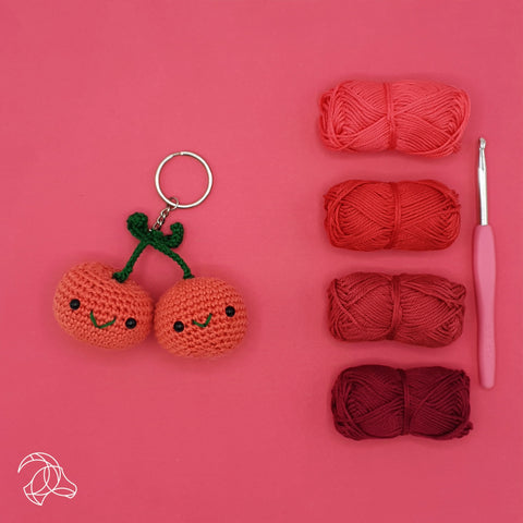 Hardicraft DIY Crochet Kit - Cherries - Key Ring / Bag Charm