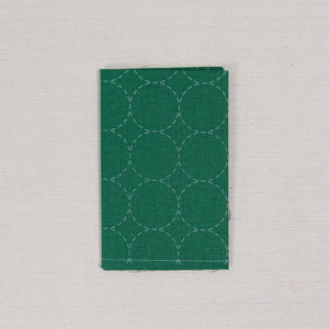 Sashiko Fabric, Circle Pattern in Green