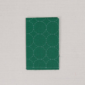 Sashiko Fabric, Circle Pattern in Green