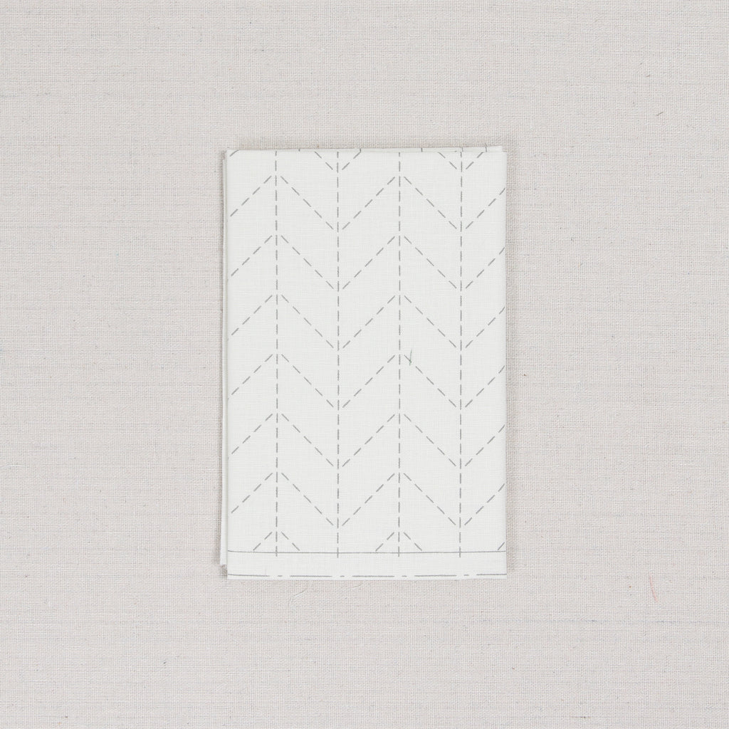 Sashiko Fabric, Herringbone in Ecru